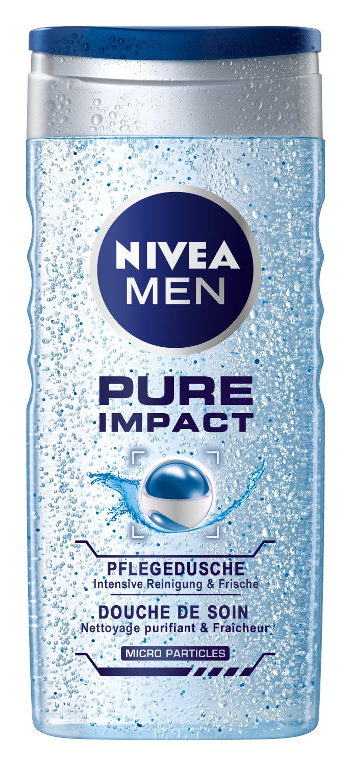 Nivea Men Pure Impact Shower Gel - Body Wash Twin Pack (2 x 250ml)