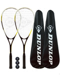 Dunlop NanoMax Pro Squash Rackets - Set of 2 with 3 Squash Balls