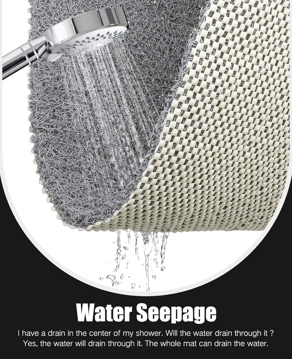 Jolof Store Loofah Shower Mat – Non-Slip Quick-Dry PVC Bathtub Mat