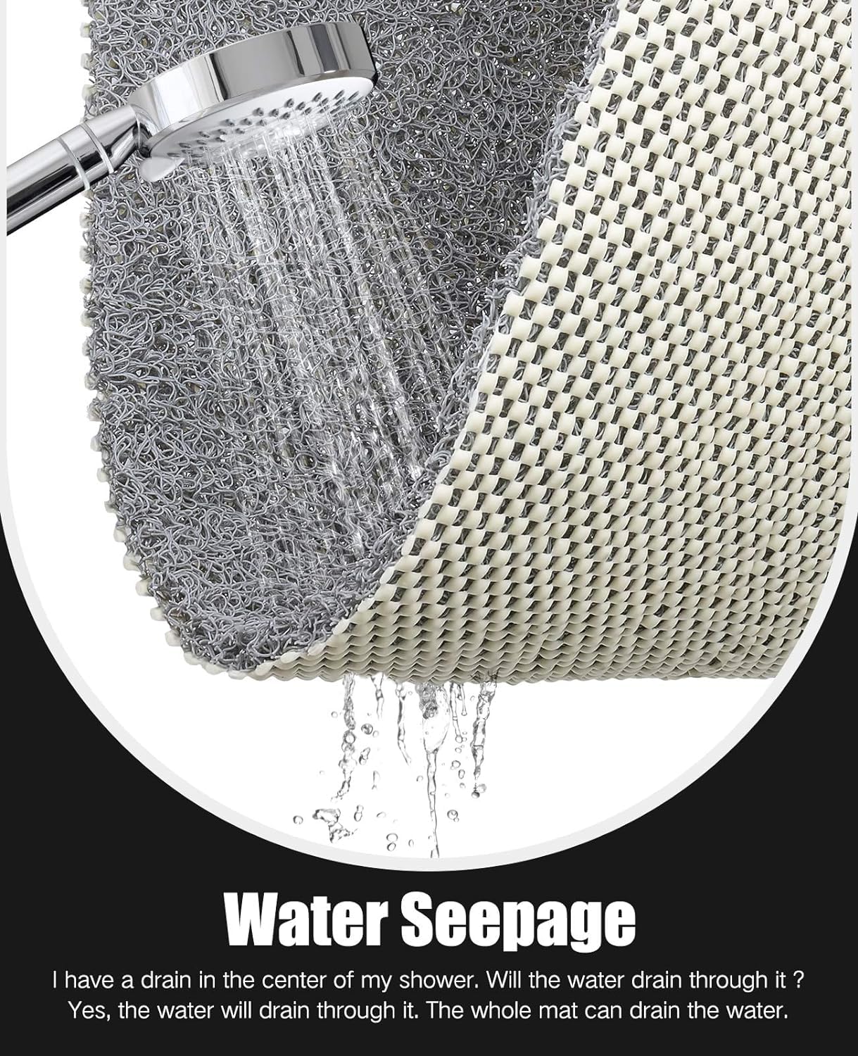 Jolof Store Loofah Shower Mat – Non-Slip Quick-Dry PVC Bathtub Mat