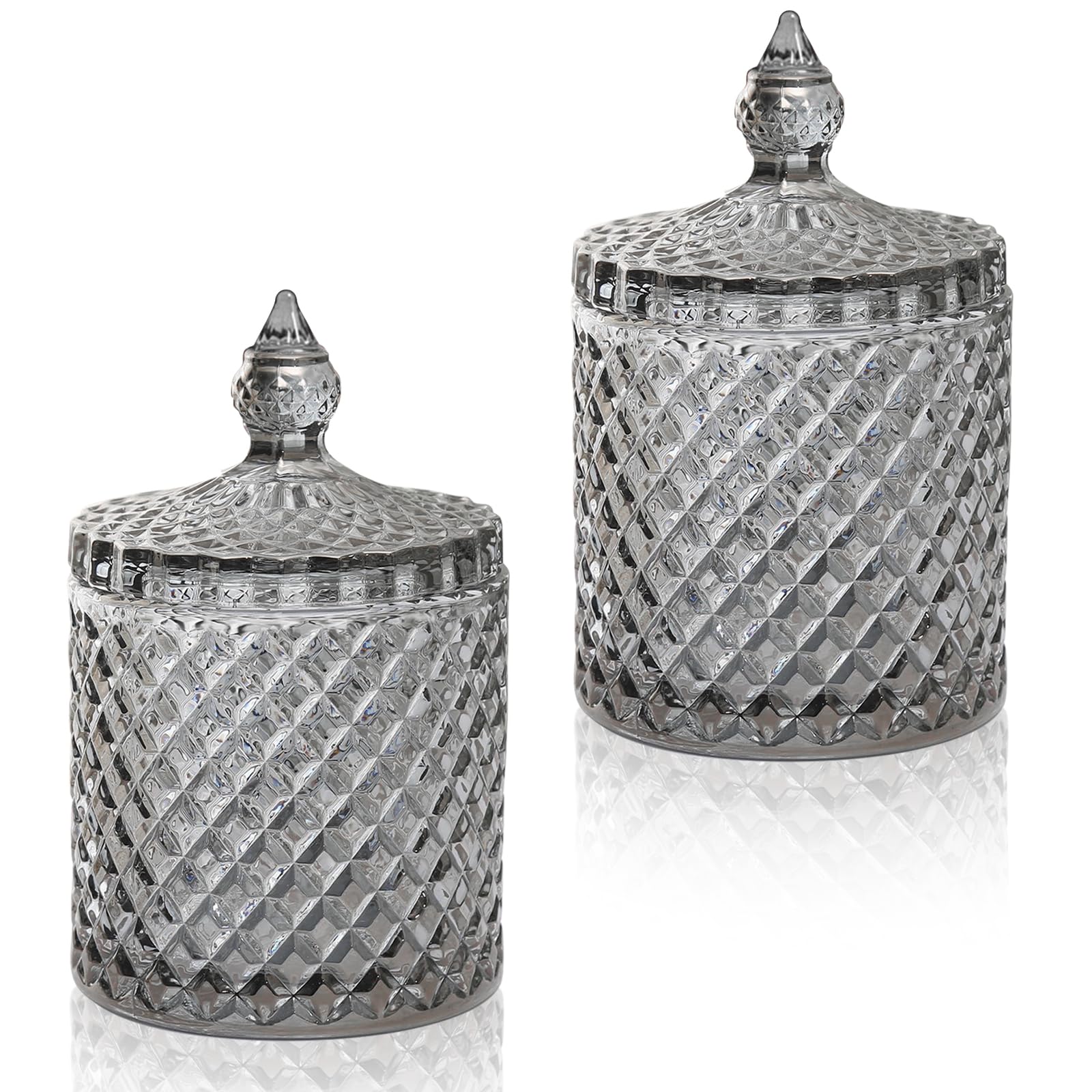 Jolof Store Glass Apothecary Jar – Aesthetic Cotton Bud and Pad Holder
