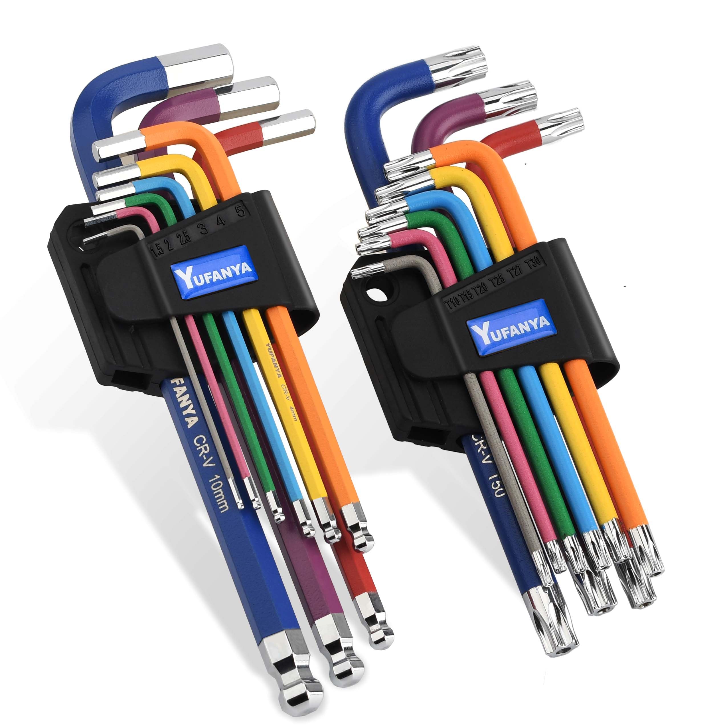 Jolof Store 18PCS Allen Key Set – Metric Ball End & Torx Star Hex Keys
