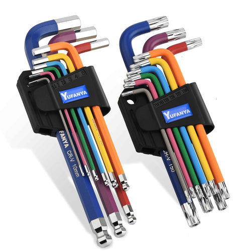 Jolof Store 18PCS Allen Key Set – Metric Ball End & Torx Star Hex Keys