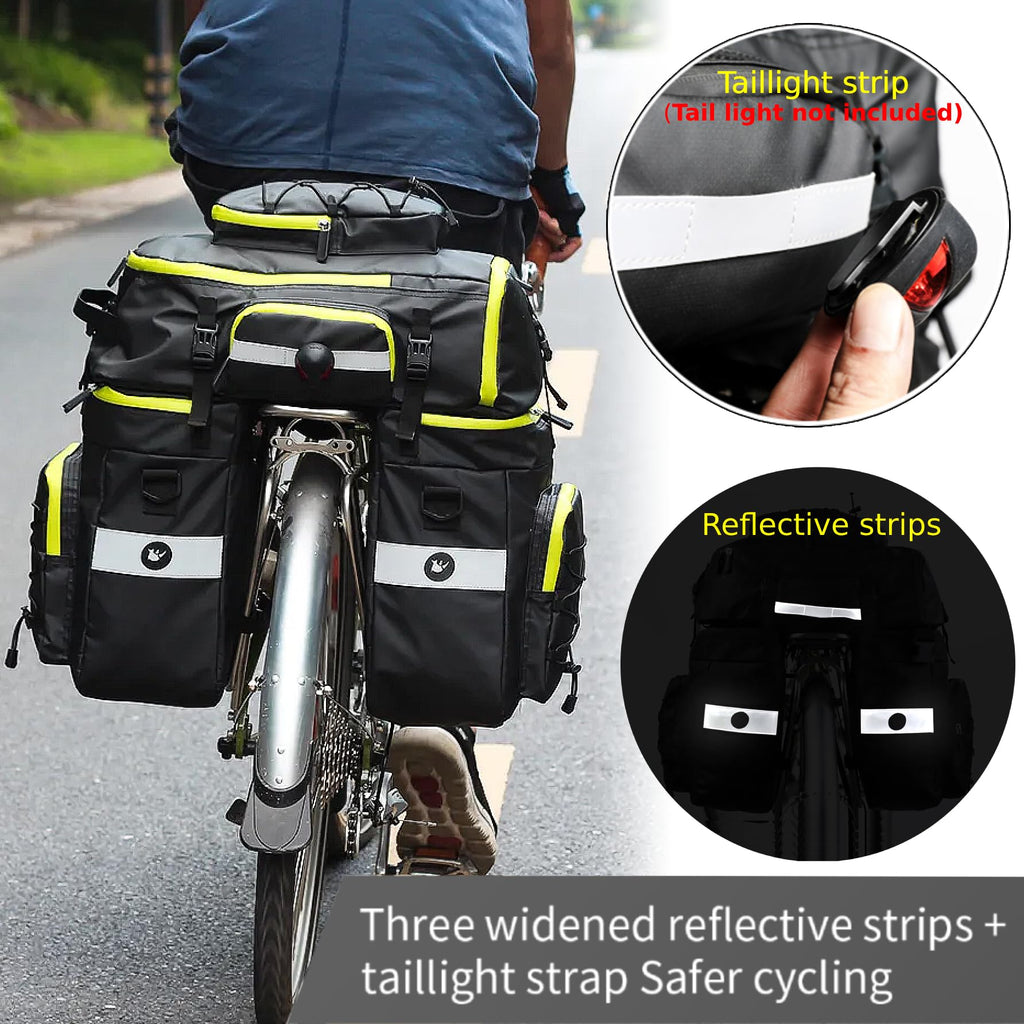 BAIGIO 3-in-1 Bike Panniers | 75L Waterproof Rear Rack Bag & Backpack