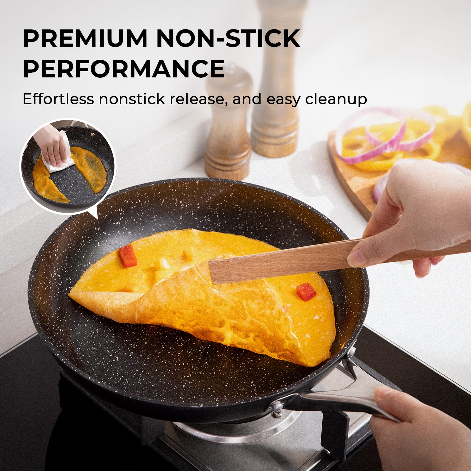 Fadware 24cm Non-Stick Frying Pan | Forged Aluminum Induction Skillet