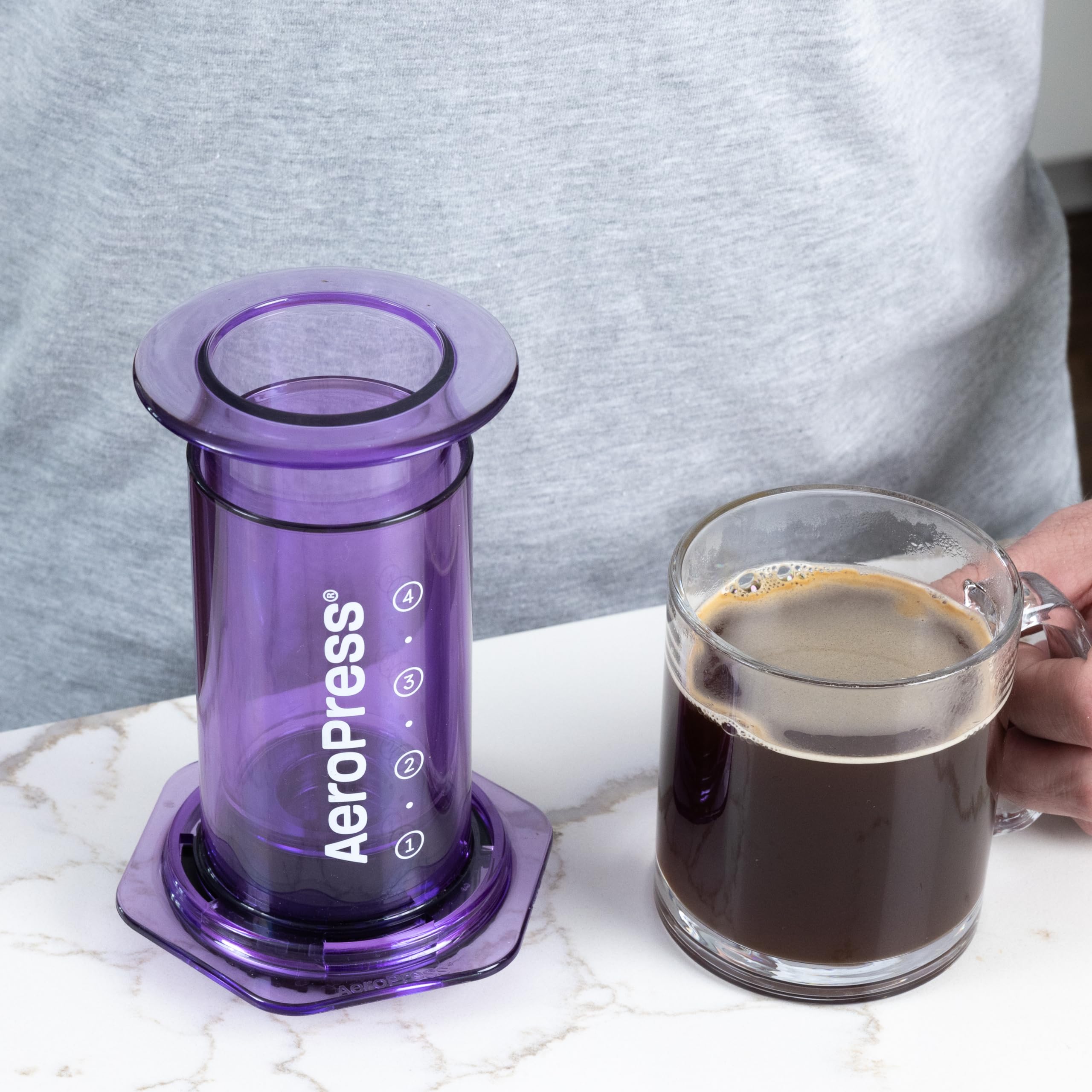 AeroPress Clear Coffee Press – Shatterproof Tritan 3-in-1 Brewer