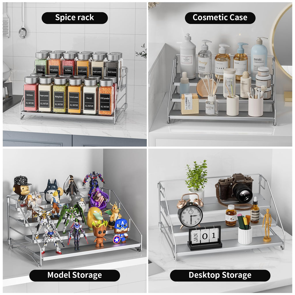 MAYZOLOP 4 Tier Spice Rack – Detachable Metal Kitchen Cupboard Organiser