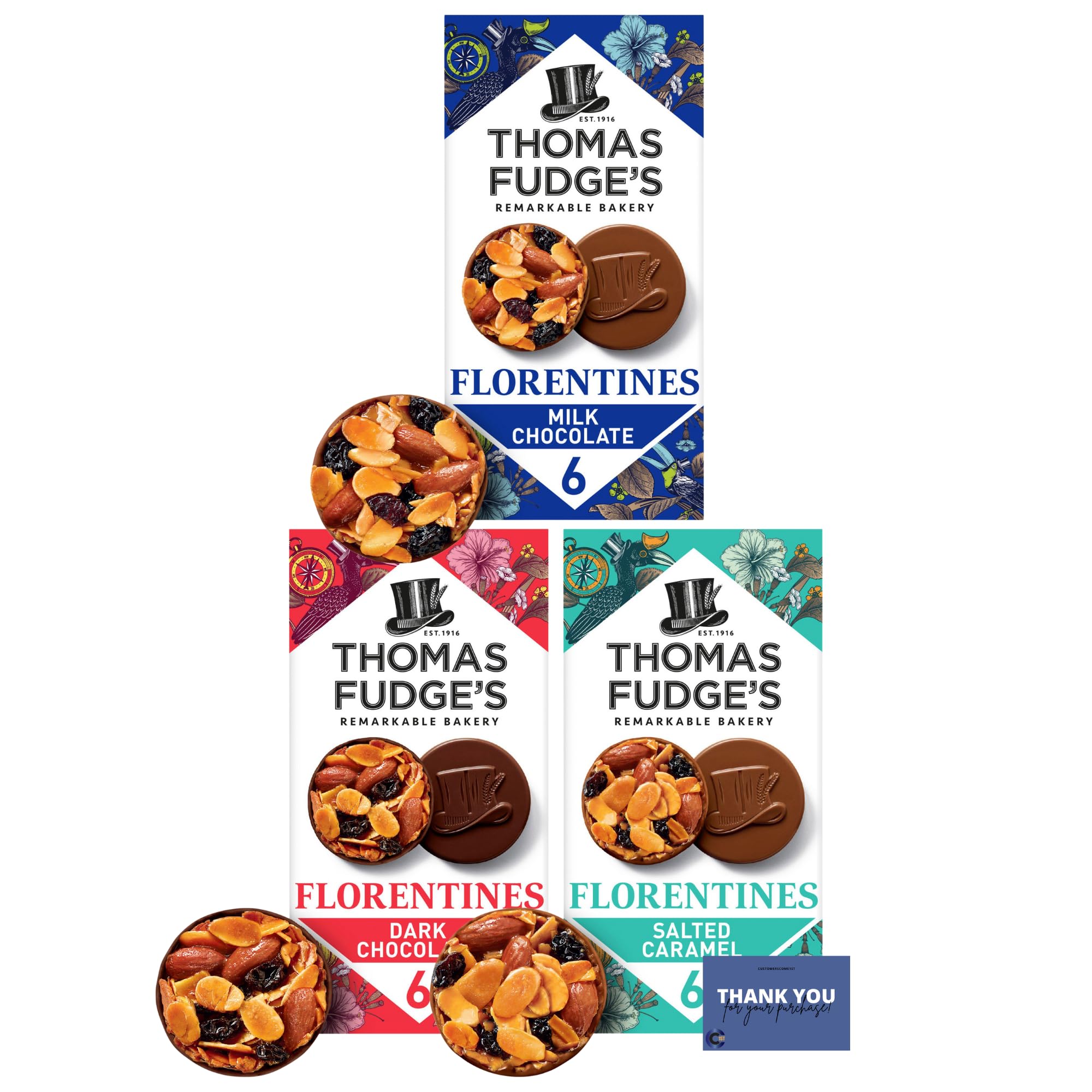 Thomas Fudge's Florentines Trio – Belgian Milk & Dark Chocolate