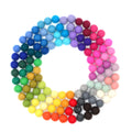 Glaciart One 120pc Wool Felt Pom Poms | 2cm Handmade Craft Balls, 40 Colors