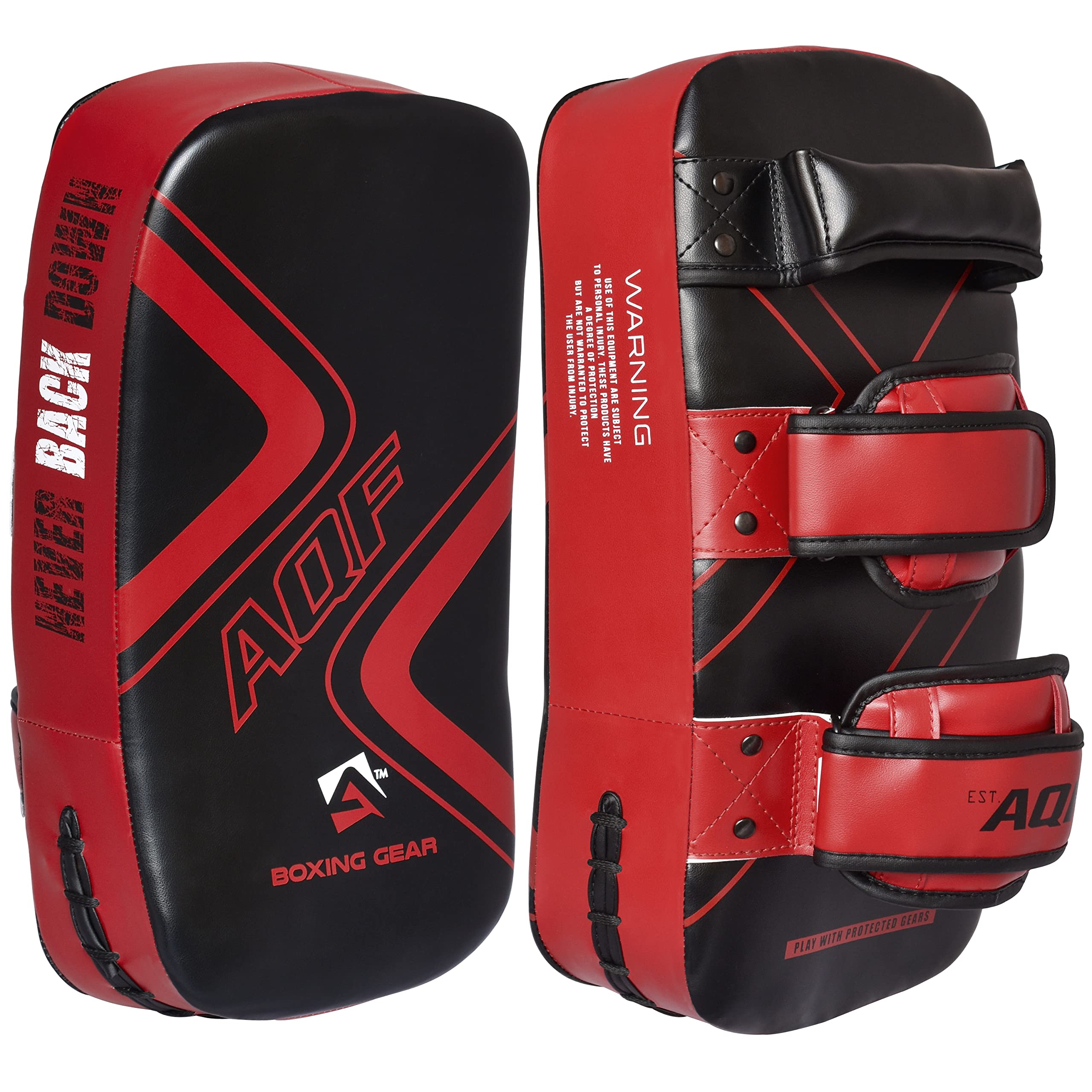 AQF Maya Hide Leather Curved Thai Kick Pads – MMA Strike Shield