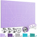 Miuzei Rotary Cutter Set | A3 Self-Healing Mat & 45mm Fabric Cutter - Purple