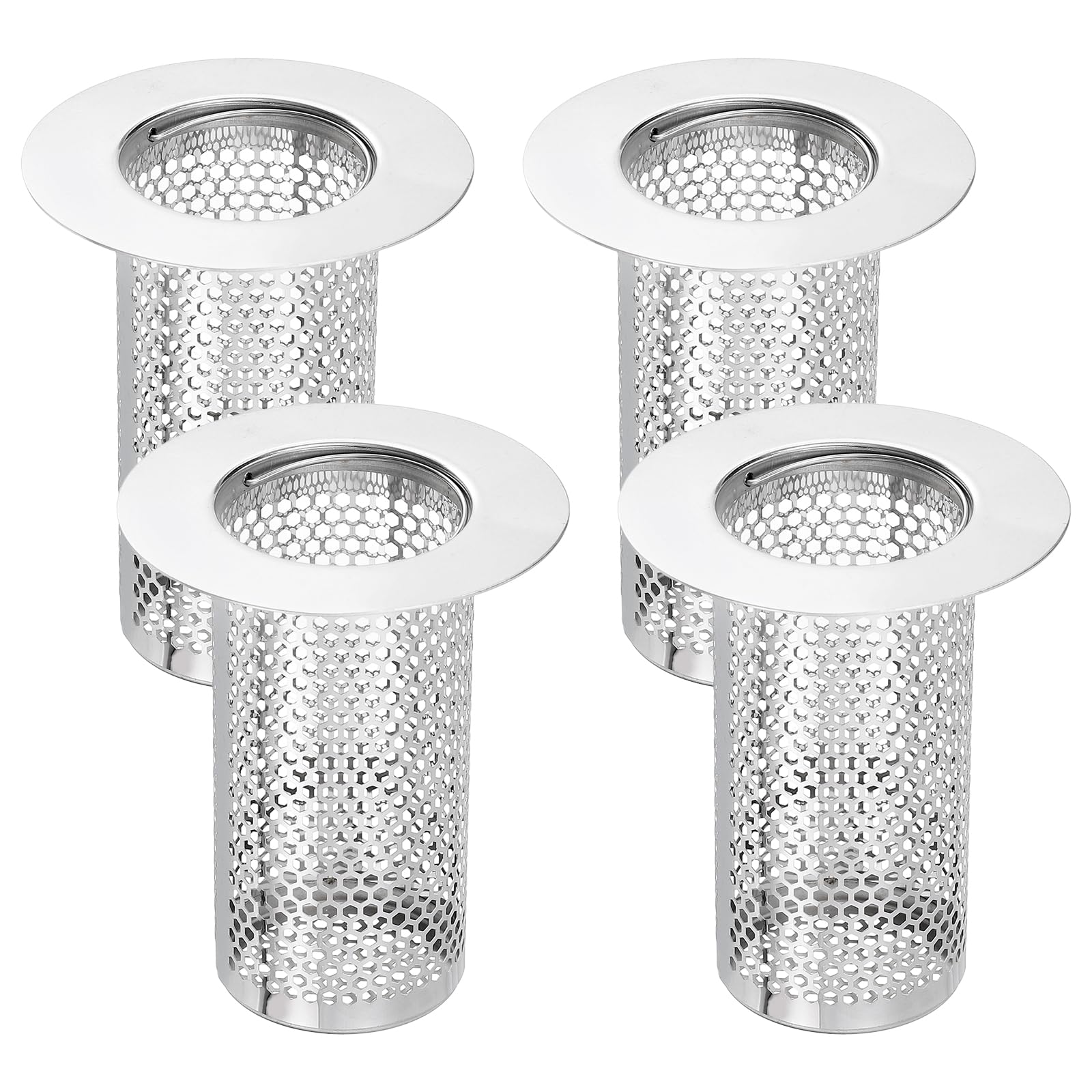 304 Stainless Steel Shower Drain Strainer Hair Catcher, 4 Pack