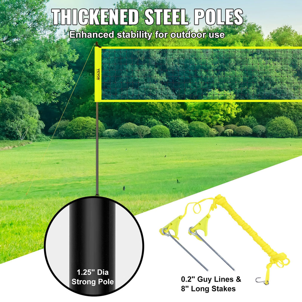 VEVOR Portable Volleyball Net System | Adjustable Height Steel Poles Set