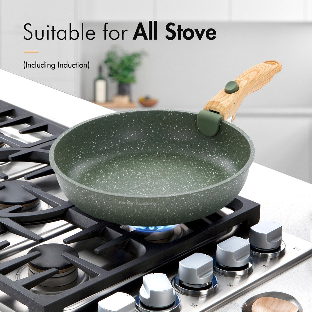 Kitchen Academy 10-Piece Non-Stick Cookware Set | Stackable Induction Pans