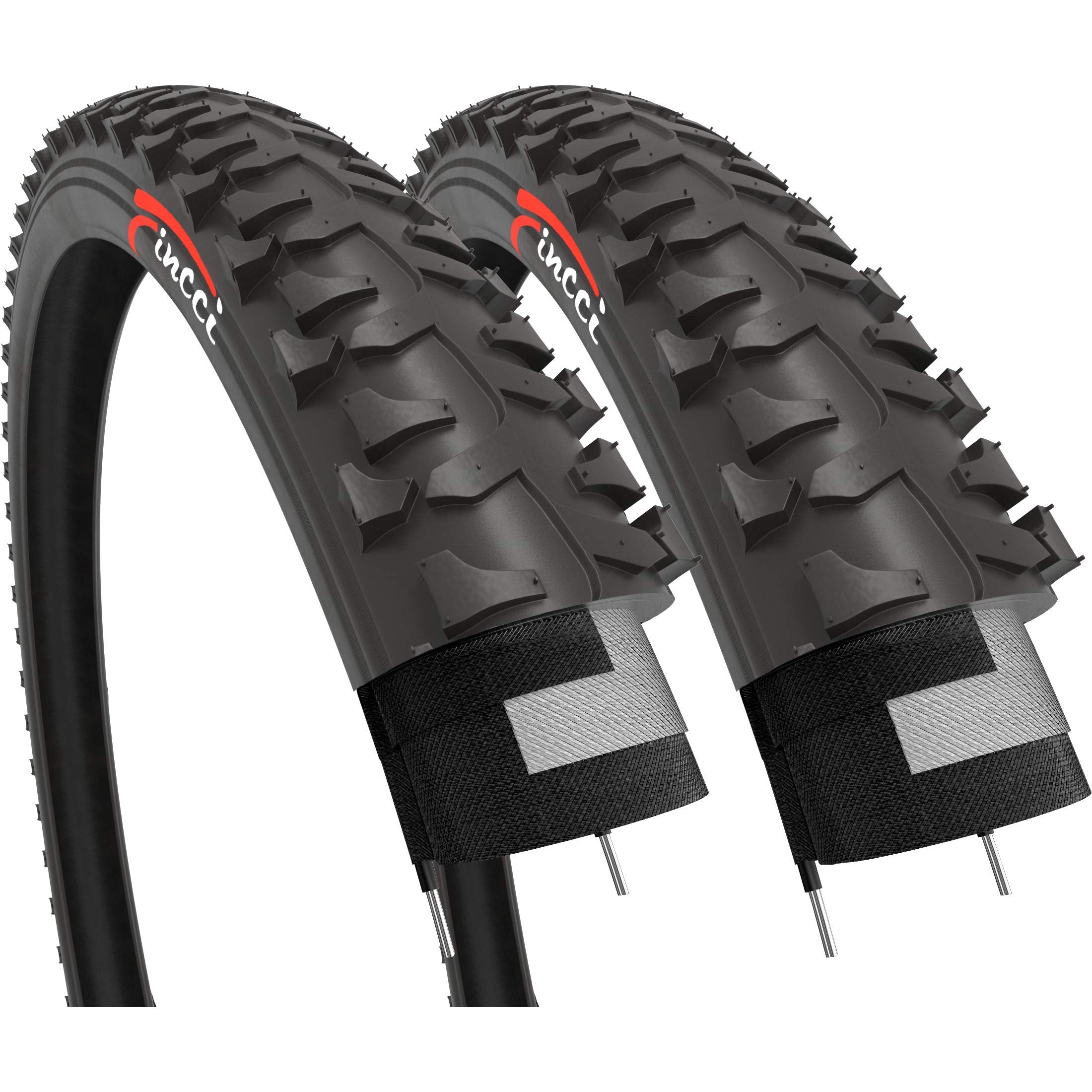 Fincci 20x1.75 Inch Bike Tyres - Pack of 2 Durable BMX MTB Tires