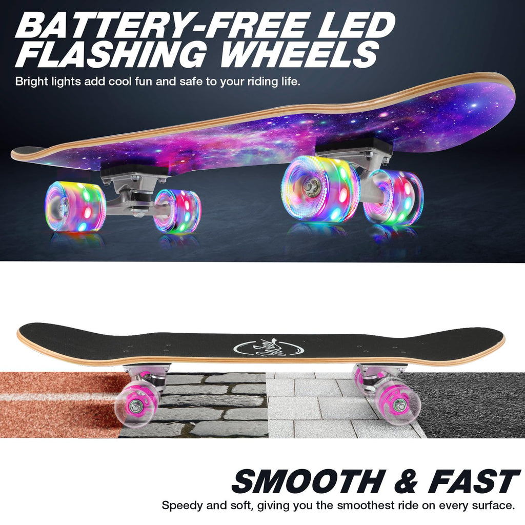 BELEEV Complete Skateboard | 31x8 Inch 7-Layer Canadian Maple Deck