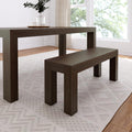 Plank+Beam Modern Walnut Solid Wood Dining Bench - 124.5cm 3-Seater