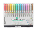 Zebra Mildliner Double Ended Creative Markers, 15 Pack - Soft Mild Colors