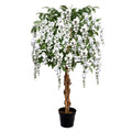GreenBrokers Artificial Wisteria Tree - 4ft/130cm White Potted Plant