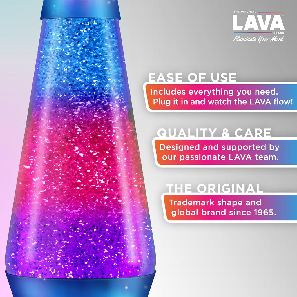Snaps Northern Lights Lava Lamp – 14.5 Inch Silver Glitter Mood Light
