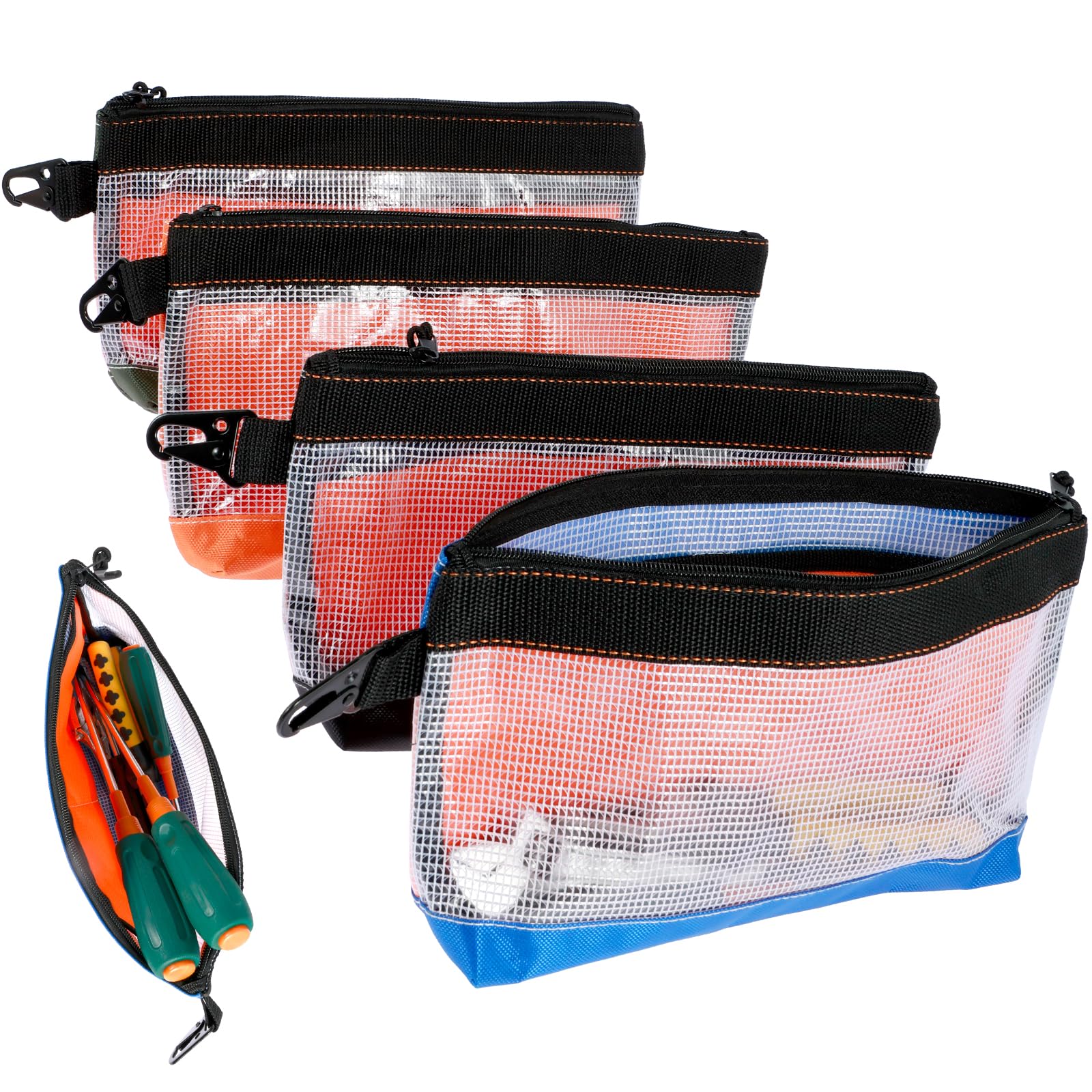 4Pcs Clear Tool Pouch – Waterproof Oxford Utility Bag
