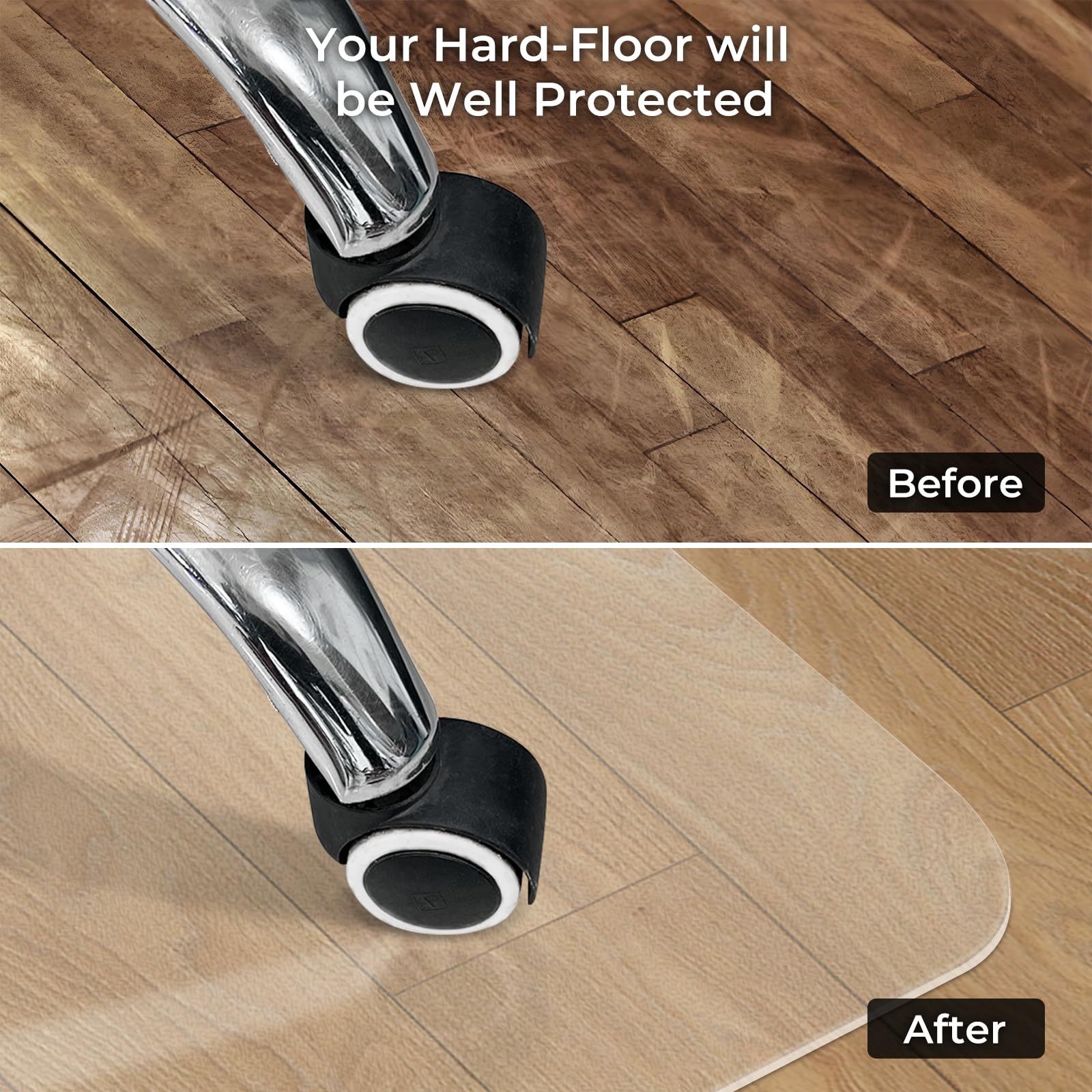 Jolof Store PVC Chair Mat for Hardwood Floors – 47x36 Heavy Duty Protector