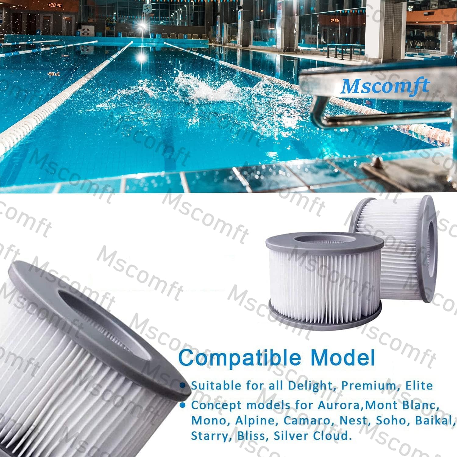 Jolof Store MSPA Replacement Filter Cartridge for Inflatable Hot Tubs