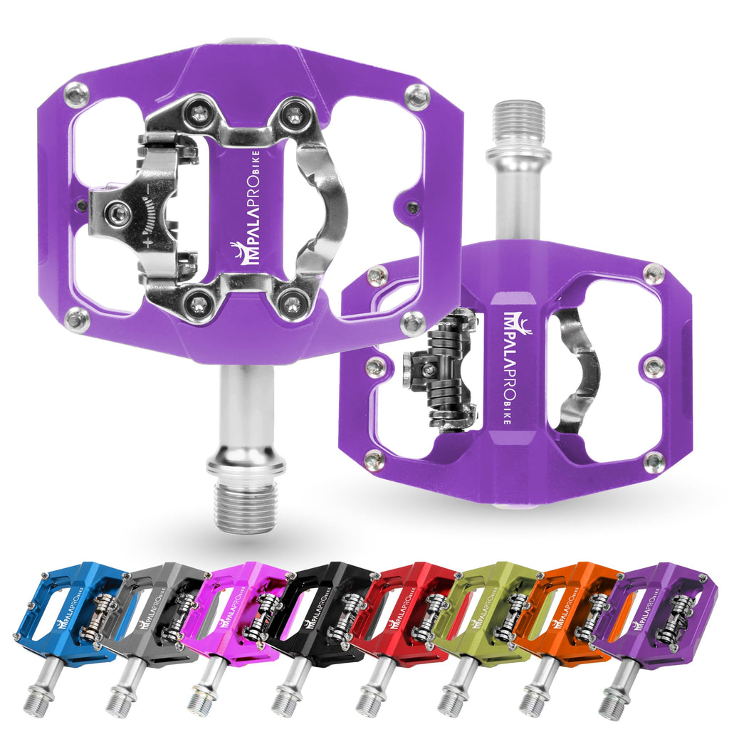 IMPALAPRO Dual Function MTB Pedals | Shimano SPD Compatible Flat Pedals