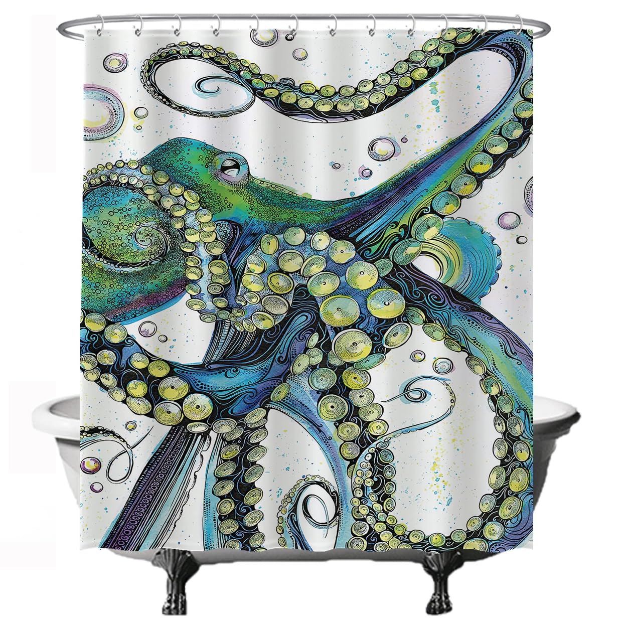 Ulticool Octopus Shower Curtain – 180x200cm Waterproof Polyester