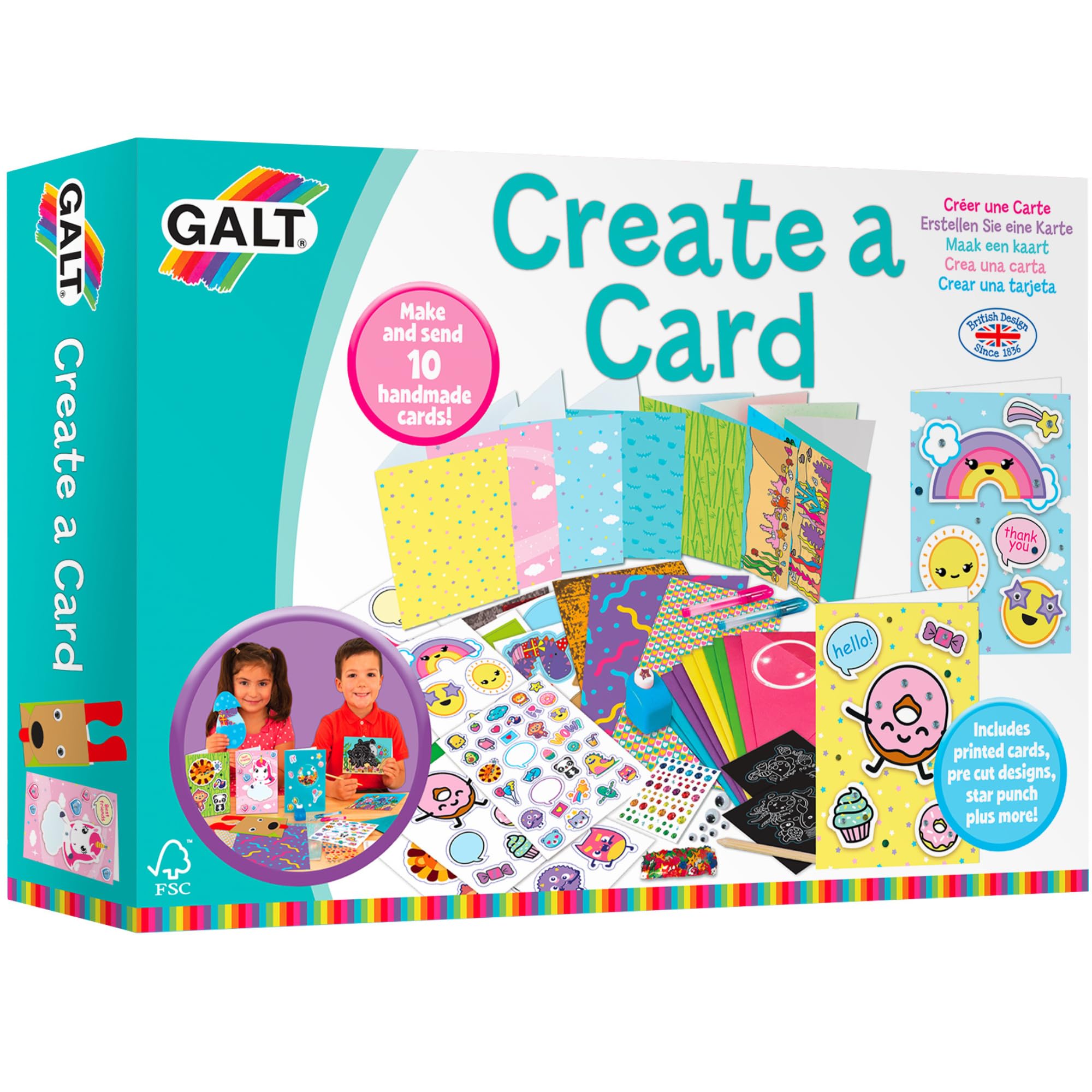 Galt Create a Card Craft Kit for Kids – DIY 10 Handmade Cards Activity Set