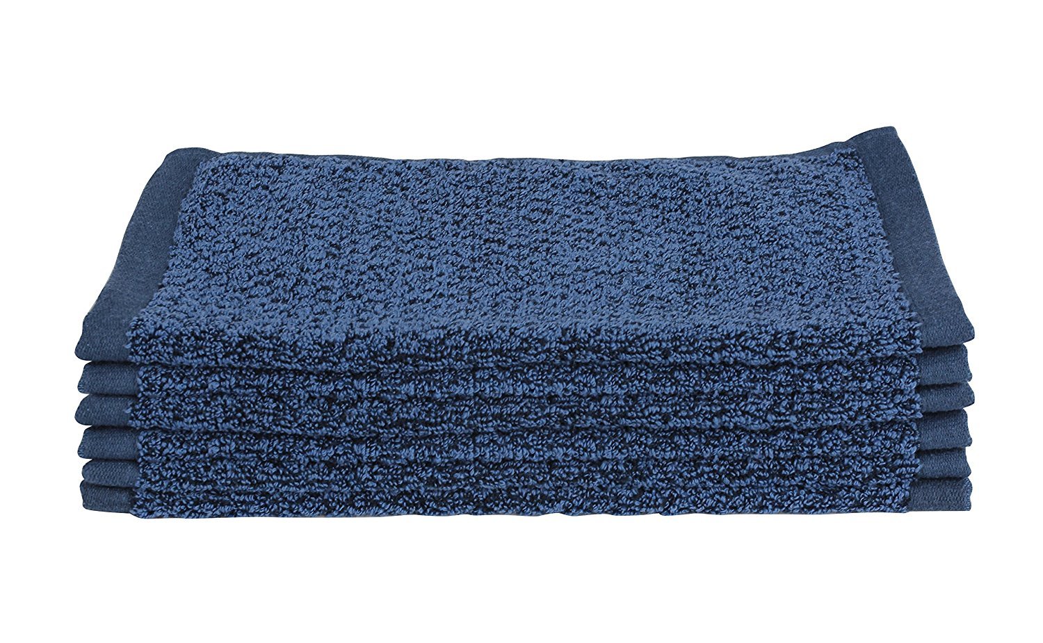 Everplush Diamond Jacquard Quick-Dry Washcloths - 6 Pack, Navy