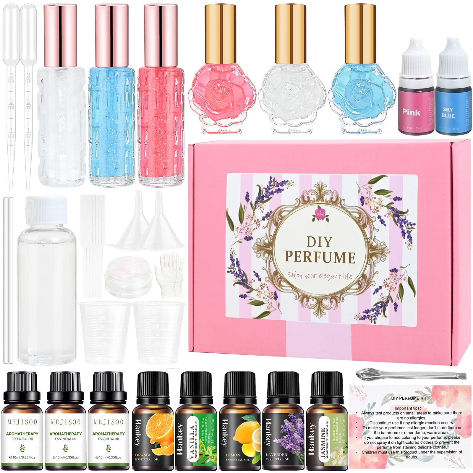 Vezerd DIY Perfume Making Kit for Women – 37 Piece Essential Oil Set