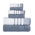 Modern Threads 6-Piece Cotton Bath Towel Set – Quick Dry Denim