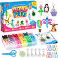 Funtopia Pony Beads Craft Kit - 1500+ Pcs Kandi Keychain Making Set