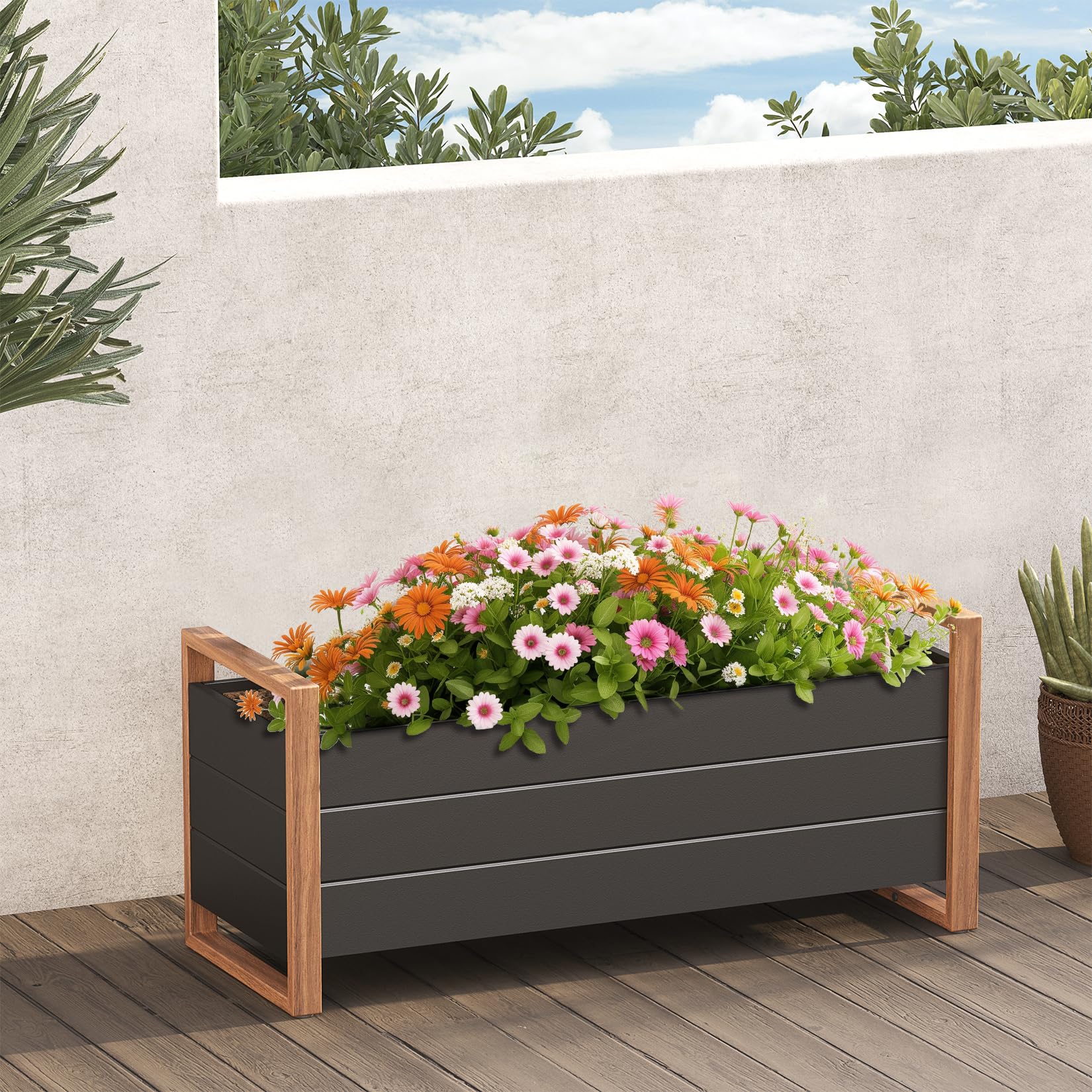 Grand Patio Metal Raised Garden Bed - Weather-Resistant Planter Box