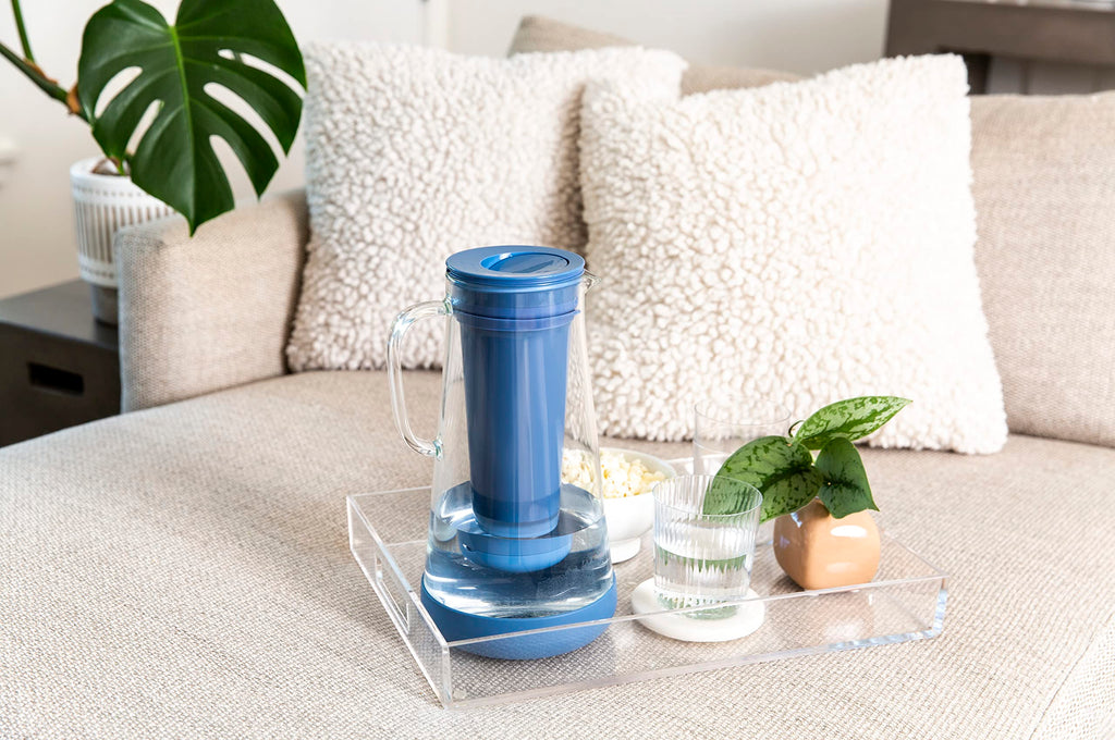 LifeStraw Home 7-Cup Glass Water Filter Pitcher with Silicone Base