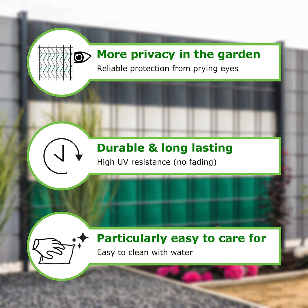 workingHOUSE PVC Privacy Screening for Double Bar Fences - 50m, Dark Grey