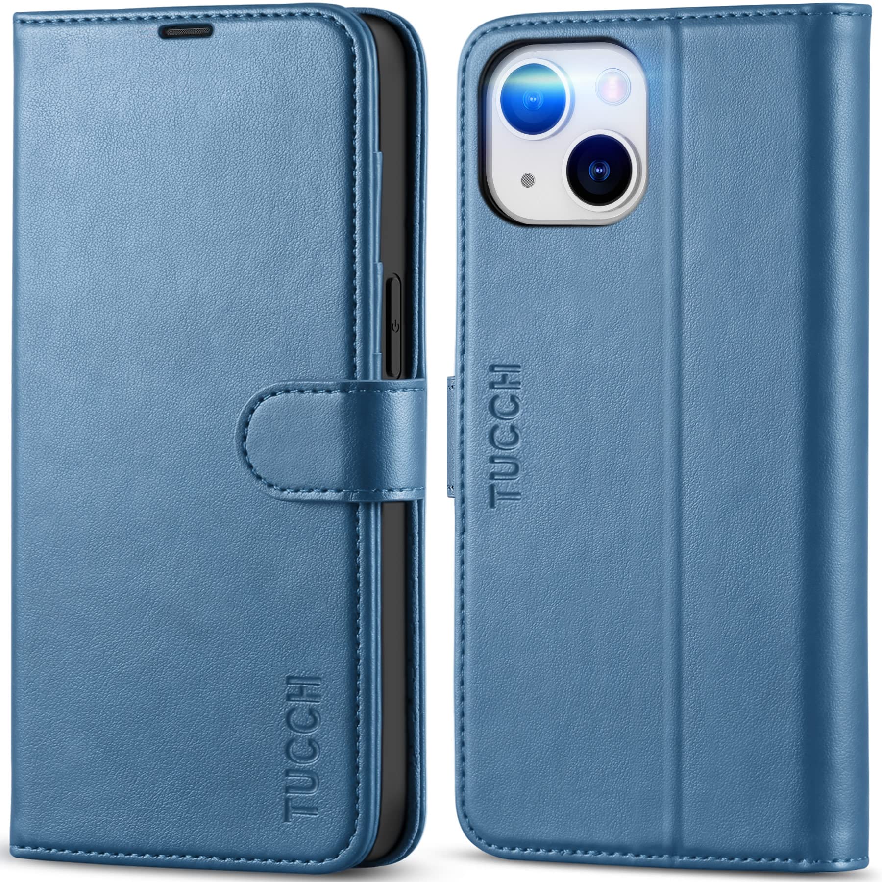 TUCCH iPhone 14 Wallet Case – RFID Blocking PU Leather Flip Folio Cover