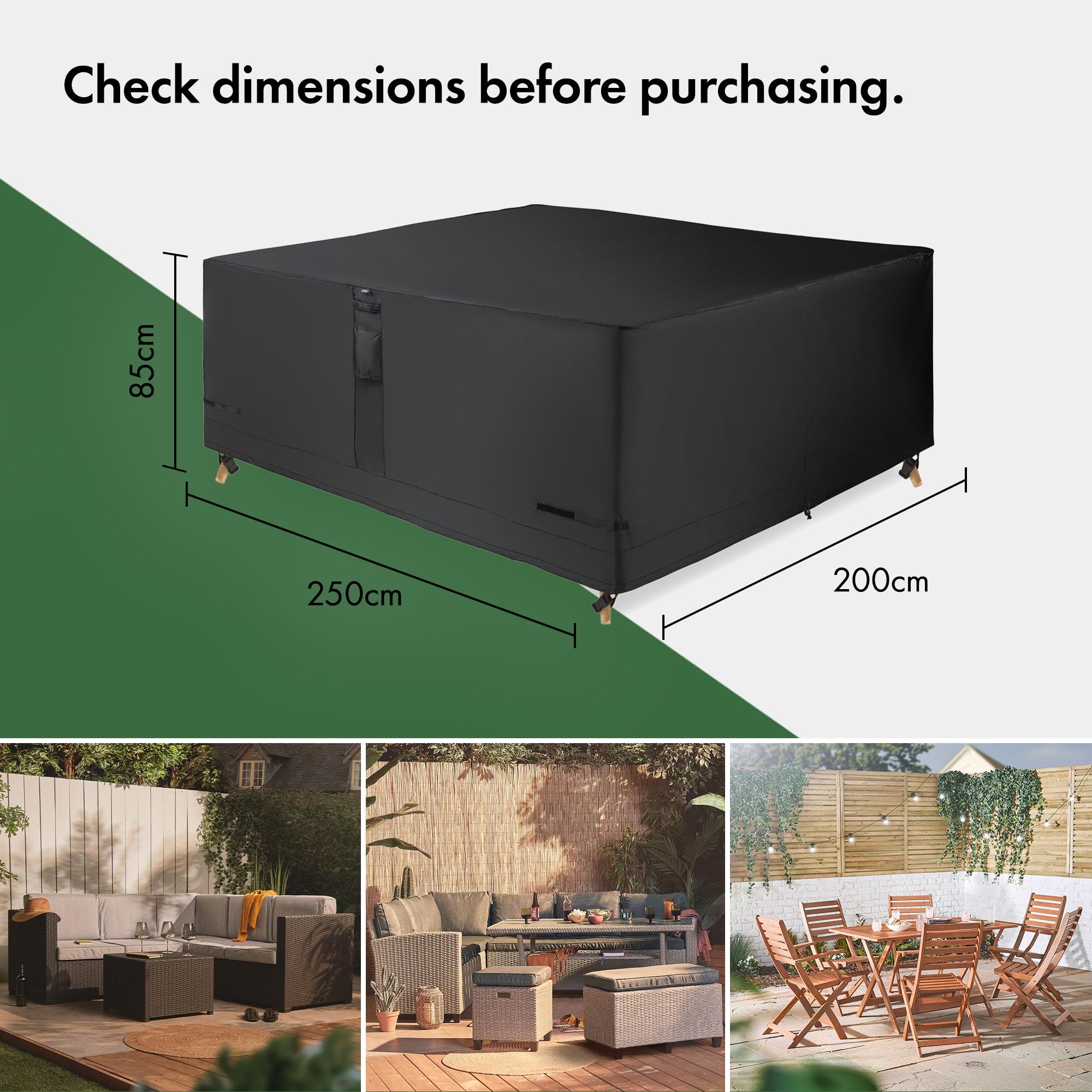VonHaus Waterproof Garden Furniture Set Cover – Heavy Duty 420D Oxford Fabric