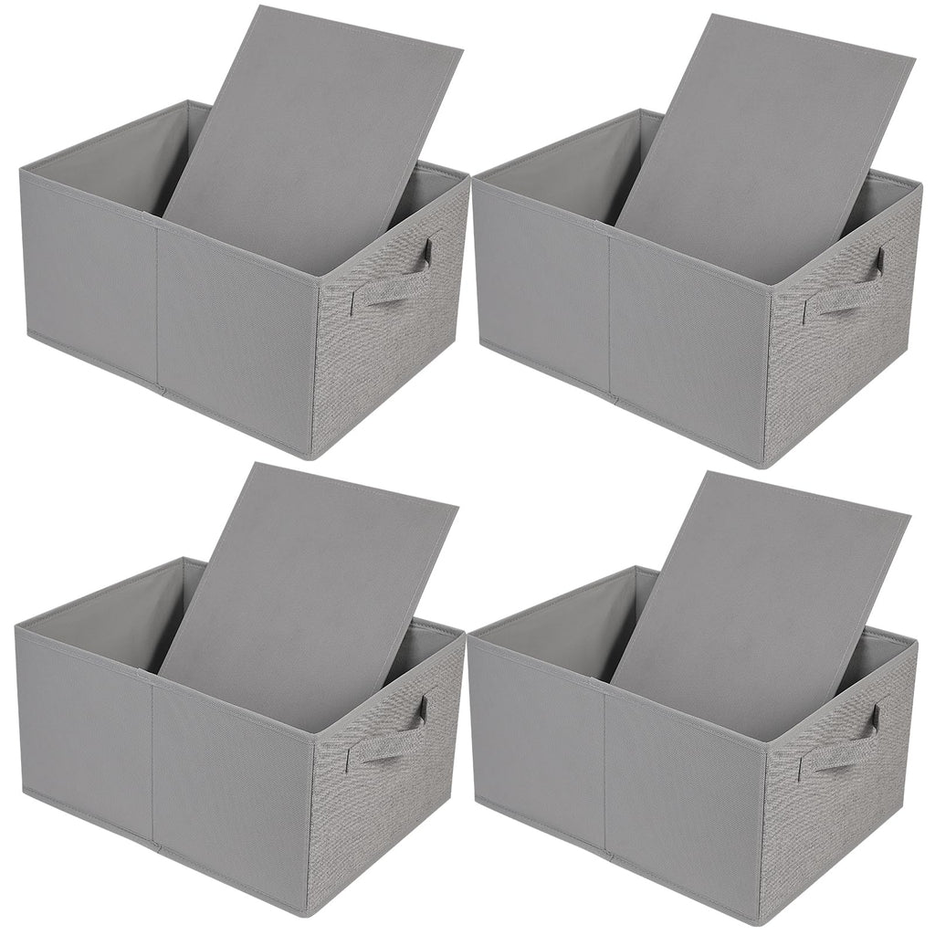 JAKAGO Foldable Wardrobe Fabric Storage Boxes 4 Pack, 39 x 29 x 20 cm