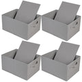 JAKAGO Foldable Wardrobe Fabric Storage Boxes 4 Pack, 39 x 29 x 20 cm