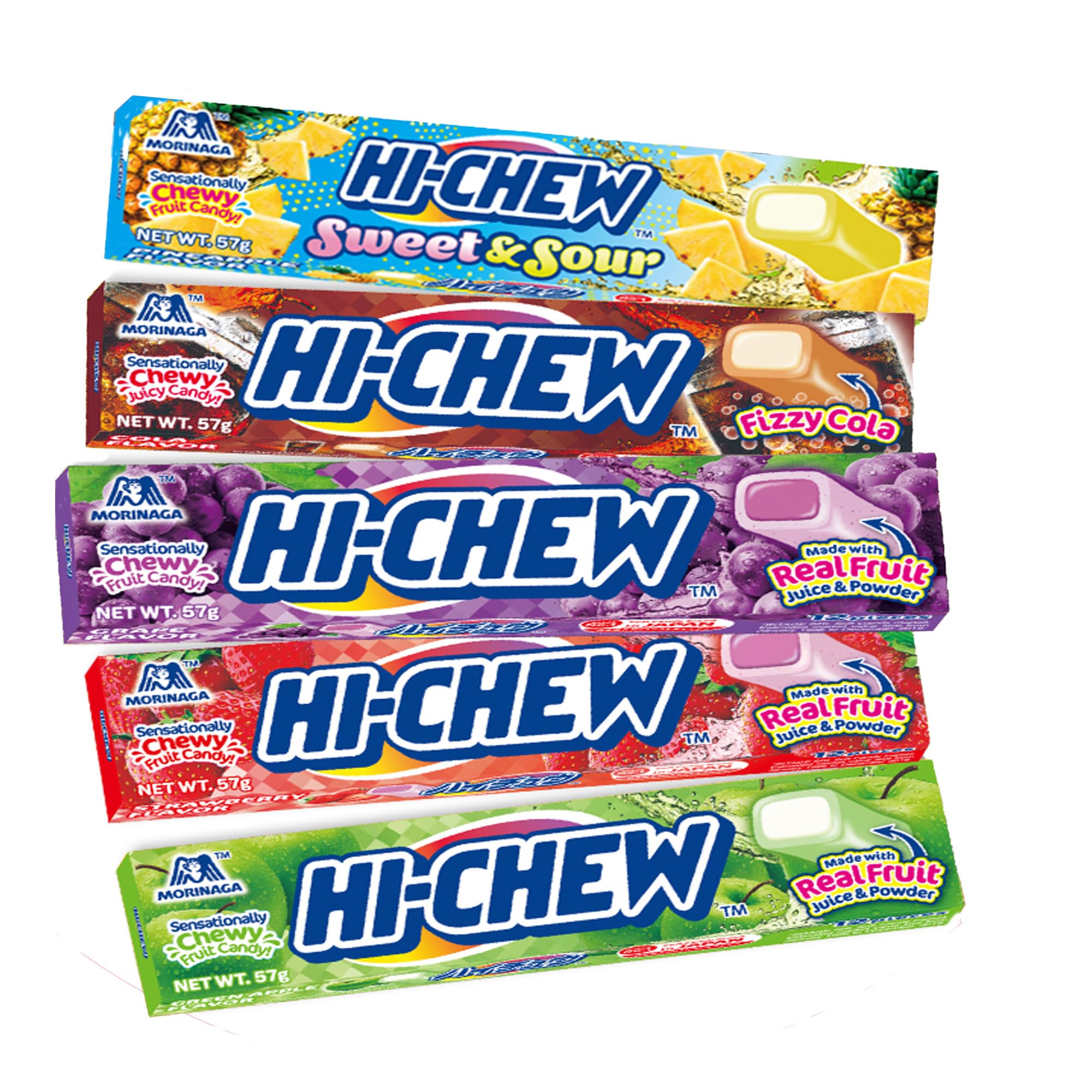Hi-Chew Japanese Fruit Chews Variety Pack - 5 Assorted Fruit Flavours