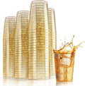 Woobroo 10oz Gold Glitter Plastic Cups | 50 Pack Reusable Party Tumblers