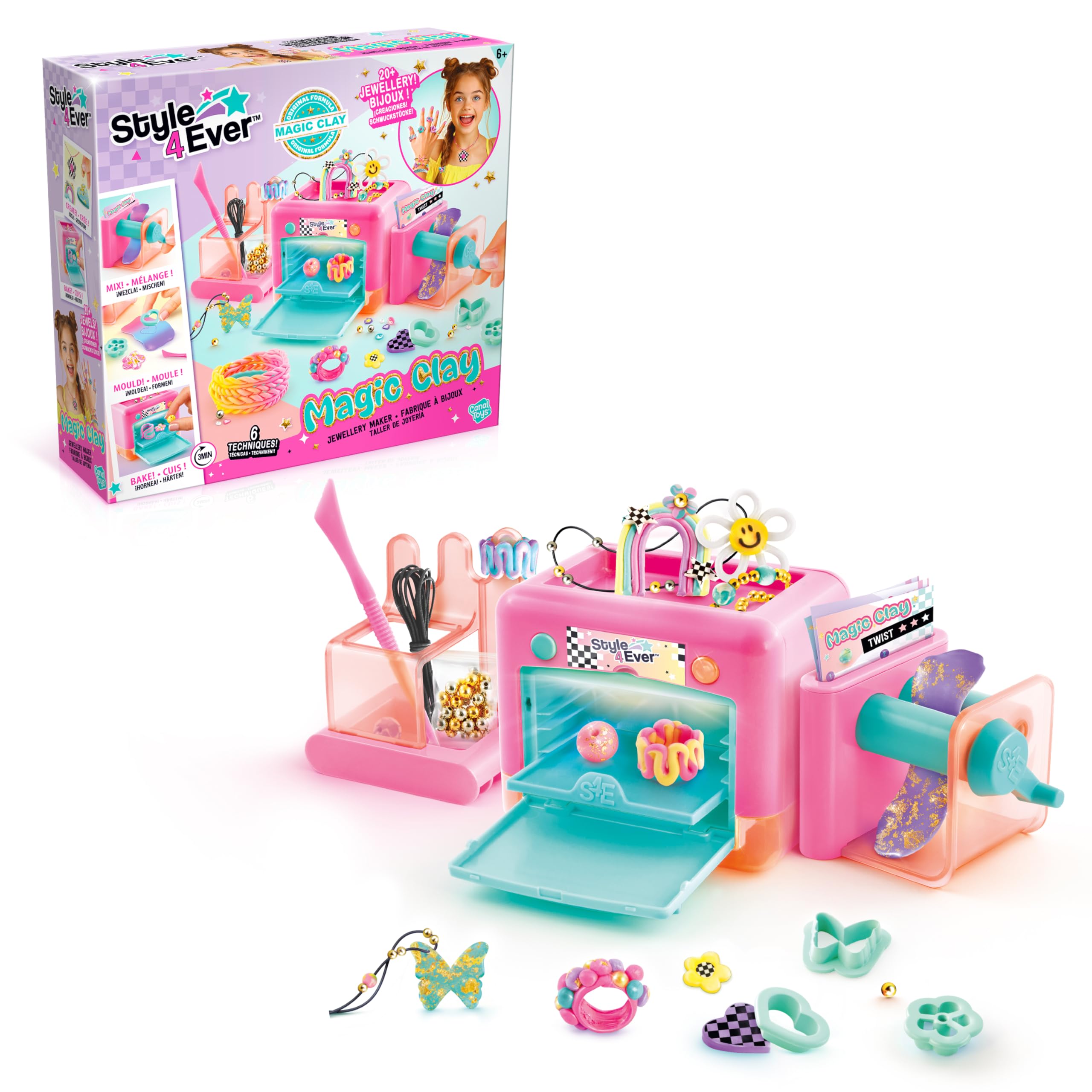 Canal Toys Style 4 Ever Magic Clay Jewellery Factory DIY Kit - 20 Pieces