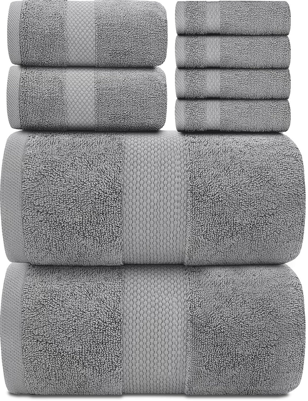 Egyptian Cotton Bath Towel Set - 8 Piece Luxury Hotel Quality