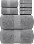 Egyptian Cotton Bath Towel Set - 8 Piece Luxury Hotel Quality