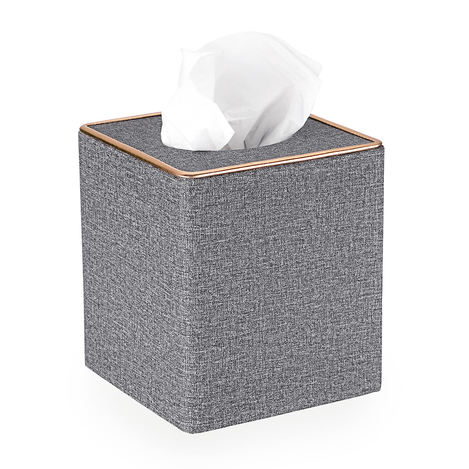 Jolof Store Linen Cube Tissue Box Cover – Decorative Square Holder
