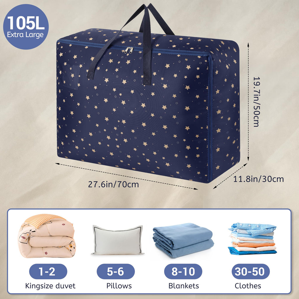 Averrex 105L Large Storage Bag, 3 Pcs Moving Bag with Sturdy Zip and Handle - image 2