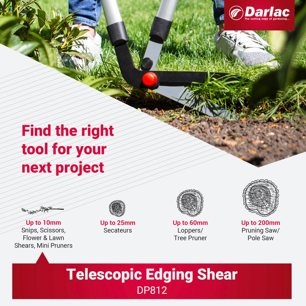 Darlac Telescopic Edging Shears – Extendable Handle Lawn Grass Trimmers