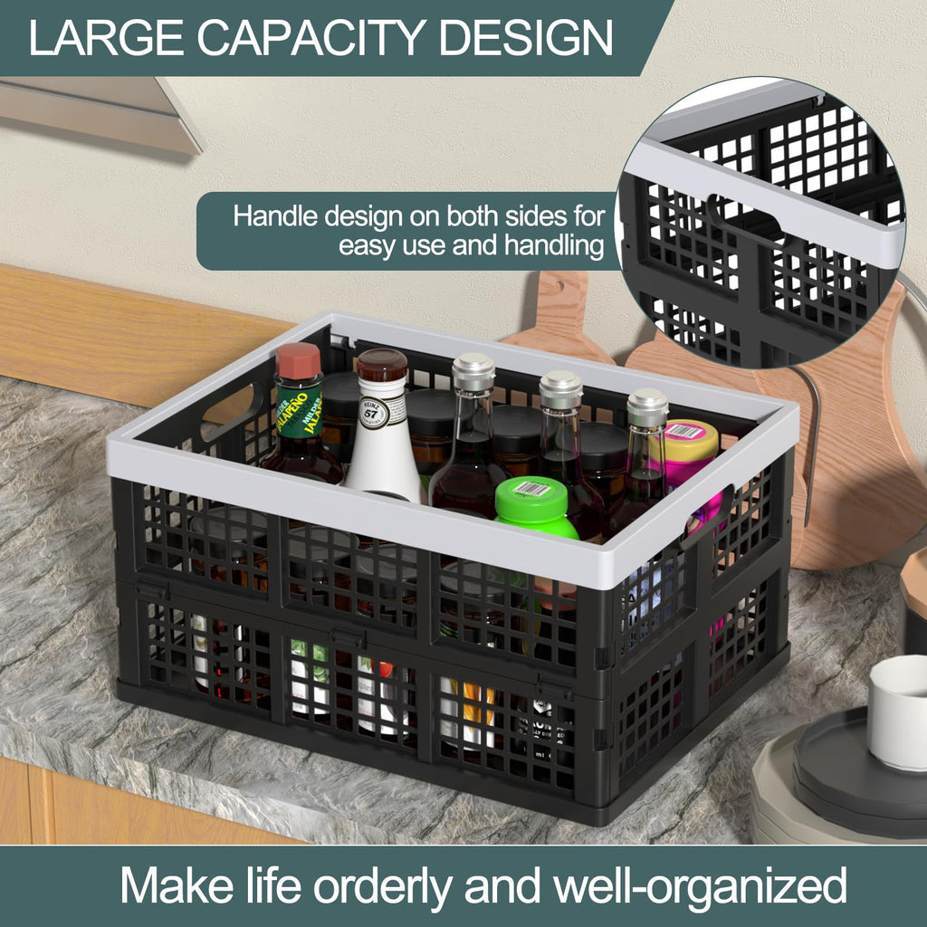 Ziglous 35 Litre Plastic Collapsible Storage Boxes, Folding Storage Crate - image 2